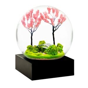 NEW - 100mm Glass Snow Globe Spring Cherry Blossom Trees